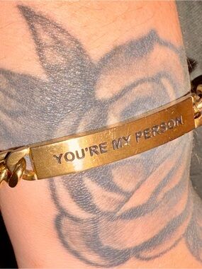 Gold Tone "You're My Person" Engraved ID Bracelet for Men